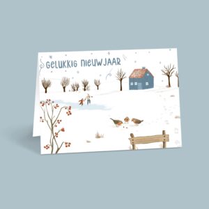 Gelukkig nieuwjaar ansichtkaart