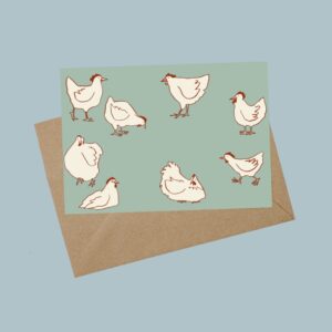 We zijn er als de kippen bij ansichtkaart